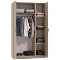 Dmora Licodia - Armoire 3 portes, 120x52 cm marron, Porte-manteaux