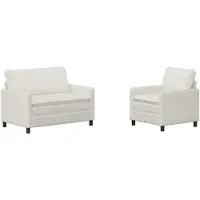 vidaXL Ensemble de canapés , 2 pièces, couleur crème, en polyester
