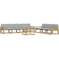vidaXL Ensemble de salon de jardin 8 pièces, blanc et gris clair