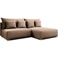 AX Living Canapé d'angle avec fonction sommeil Ederra largeur 208 cm - beige Tissu D