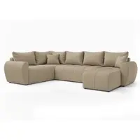 AX Living Malatya U XL Salon Canapé d'angle en forme de U XXL Marron clair G