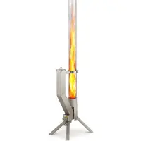 Gardenflare 10001, foyer extérieur autonome, fermé, à granulés de bois, argenté, transparent, pour l'extérieur, de forme ronde