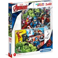 Marvel - Puzzle Marvel Avengers 2x60 elementów | Oficjalny produkt premium
