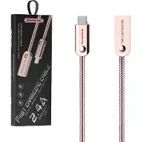 Somostel CÂBLE USB MICRO 2,4 A ROSE 2400 mAh CHARGEUR RAPIDE QC 3.0 1 M POWERLINE SMS-BJ01 USB-C MÉTAL