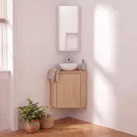 MOB-IN Meuble lave-mains d'angle SORRENTO + vasque + robinet + armoire