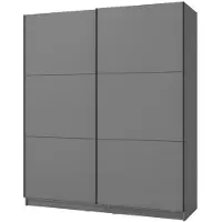 Dmora Cercle - Grande Armoire 179x210h cm Noir Anthracite, 5 Étagères