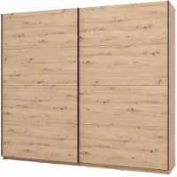 Dmora Salemi - Grande Armoire, 245x218h cm Chêne Marron Nœuds, 2 Étagères