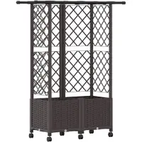 Syfax Lit Élevé avec Treillis et Toit Marron 124 x 40 x 142 cm PP