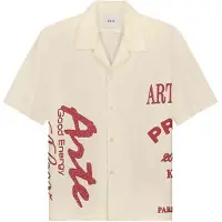 Arte Chemise Red Print Shirt "Cream" pour Homme