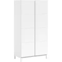 Vipack - Armoire EVA, 2 portes (fermeture douce), avec compartiments intérieurs, laquée en blanc