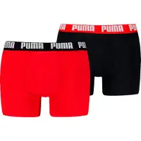 Puma Lot De 2 Caleçons Puma Homme, Vêtements, Rouge/Noir, 2