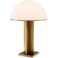 Casa Padrino Lampe de table de luxe couleur laiton antique / blanc Ø 40,5 x H. 63,5 cm - Qualité de luxe