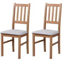 LeafDesign ESSZIMMERSTUHL - Lot de 2 chaises de salle à manger, modèle Bos 4, couleur noyer clair, collection Soro, dimensions 90