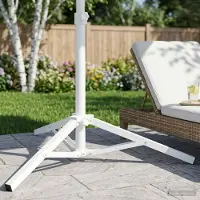 Prolenta Maison Exclusive - Support de parasol, couleur blanche, en acier, pour poteaux de 25 à 32 mm