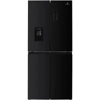 Continental Edison Refrigerateur Americain - Frigo 4 portes avec distributeur d'eau - 464L - Total No Frost - L79 cm x H 180 cm - Noir -