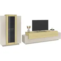 Dmora Lazzate - Meuble, 280x45x121h cm Beige, Modulable Fabriqué en Italie