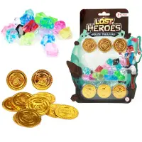 Toi-Toys - LOST HEROES Set Pièces d'or et diamants Pirat Trésor Pièces d'or Caisse au trésor Pirate Pirate Treasure Diamond gold coins