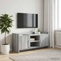 Prolenta Meuble TV exclusif - Dimensions : 102 x 33 x 47 cm - Couleur : gris Sonoma - Matériau : bois composite