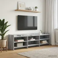 Prolenta Meuble TV exclusif - Dimensions : 168 x 33 x 47 cm - Couleur : gris Sonoma - Matériau : bois composite