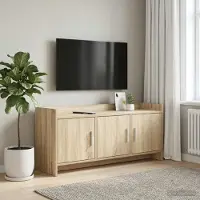 Prolenta Meuble TV exclusif - Dimensions : 102 x 33 x 47 cm - Matériau : panneaux de particules imitation chêne Sonoma