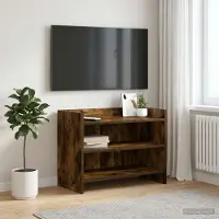 Prolenta Meuble TV exclusif - Dimensions : 60 x 33 x 47 cm - Bois stratifié imitation chêne fumé