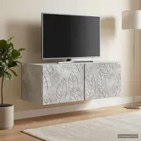 Prolenta Meuble TV mural exclusif, dimensions 78,5 x 31 cm, couleur gris béton, fabriqué en bois composite