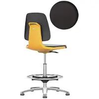 BIMOS Siège de travail Labsit haut, rembourrage SKINTEC, patins, L 450 x P 420 x H 520 - 770 mm, orange