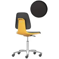BIMOS Siège de travail pivotant Labsit, rembourrage SKINTEC, roulettes, L 450 x P 420 x H 450 - 650 mm, orange