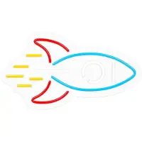 Forever Light Veilleuse néon PLEXI LED RAKETE Enseigne lumineuse LED Signe Multicolore - UnReproduction de chambre pour le mur.
