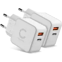 Cellonic Chargeur USB pour avec USB PD Power Delivery 20W - 3.1A bloc Alimentation USB 2x prise USB Chargeur multi USB Adaptateur secteur USB 2 Ports