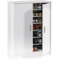 Dmora Arful - Armoire Polyvalente 2 Portes, 75x101h cm Blanc, 6 Étagères