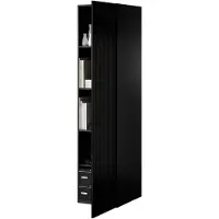Dmora Treville - Armoire Multiusage 1 Porte, 45x199h cm Noir, 4 Étagères