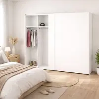 Dmora Badesse - Armoire 2 Portes, 243x220h cm Blanc Brillant, Penderie