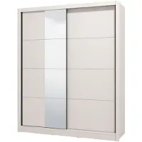 Dmora Manfredi - Garde-robe grande, 180x216h cm Blanc Crème, 5 étagères