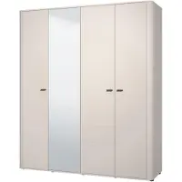 Dmora Bustone - Grande Armoire, 180x211h cm Blanc Crème, 2 Étagères