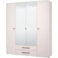 Dmora Taburno - Grande Armoire, 180x211h cm Blanc Crème, 9 Étagères