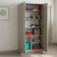 Dmora Zadok - Armoire polyvalente 2 Portes, 80x170h cm Chêne Brun, 5 Étagères