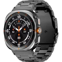 Wigento Bracelet pour montre connectée en alliage de titane pour Samsung Galaxy Watch Ultra 47 mm, noir