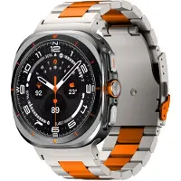 Wigento Pour Samsung Galaxy Watch Ultra 47mm Trois perles en alliage de titane de remplacement Smart Watch Bracelet Orange / Titane