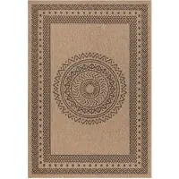Teppium Tapis Couloir Intérieur Extérieur 80x250 cm, tapis étroit résistant, design naturel effet jute, parfait comme tapis de passage ou balcon
