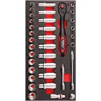 Hermann Hartje KG Clé à douille 3/8", module de service pour vélos, 36 pièces