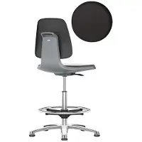 BIMOS Chaise de travail Labsit haute, rembourrage SKINTEC, patins, L 450 x P 420 x H 520 - 770 mm, anthracite