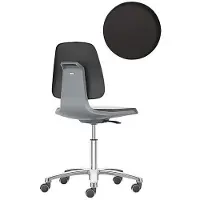 BIMOS Siège de travail pivotant Labsit, rembourrage SKINTEC, roulettes, L 450 x P 420 x H 450 - 650 mm, anthracite