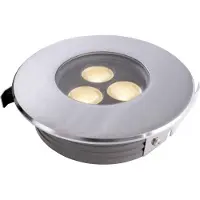 LIGHT IMPRESSIONS Spot LED encastré de sol, Flat, 3 x 2 watts blanc chaud, 15