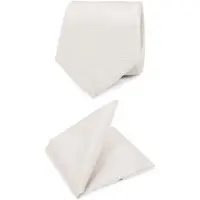 Suitable Cravate Mariage + Pochette Carré Blanc Cassé Blanc cassé