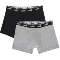 Puma Hommes, Sous-vêtements, Elements Herren-Boxershorts Mit Logo, 2Er-Pack, Multicolore, (lot de 2, M)
