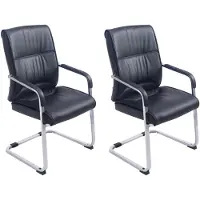 CLP , ensemble de 2 fauteuils pivotants XXL Anubis, avec accoudoirs, couleur noire