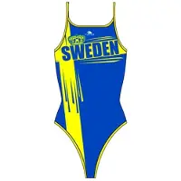Turbo Sweden Swimsuit Jaune,Bleu L Femme