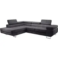AX Living Canapé velours gris clair Kanya canapé convertible en lit G