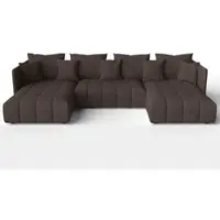 AX Living Canapé panoramique convertible Veliro canapé en u marron 353